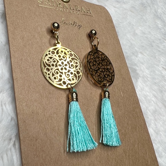 Shiraleah Anthropologie Bali Earrings in Turquoise - Picture 2 of 4
